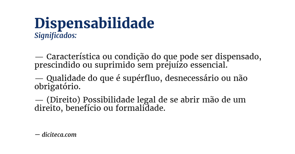 Significado de dispensabilidade