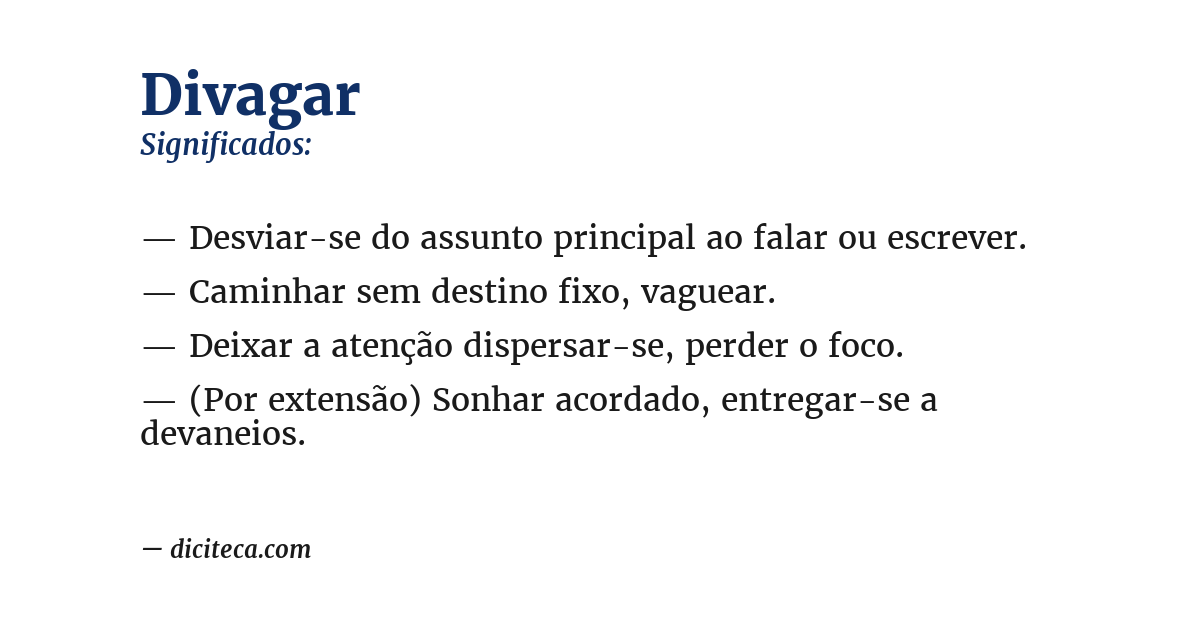 Significado de divagar