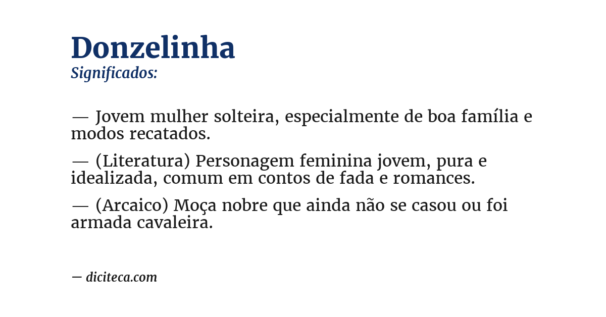Significado de donzelinha
