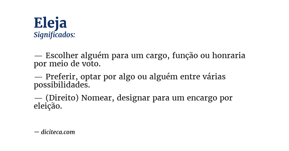 Significado de eleja
