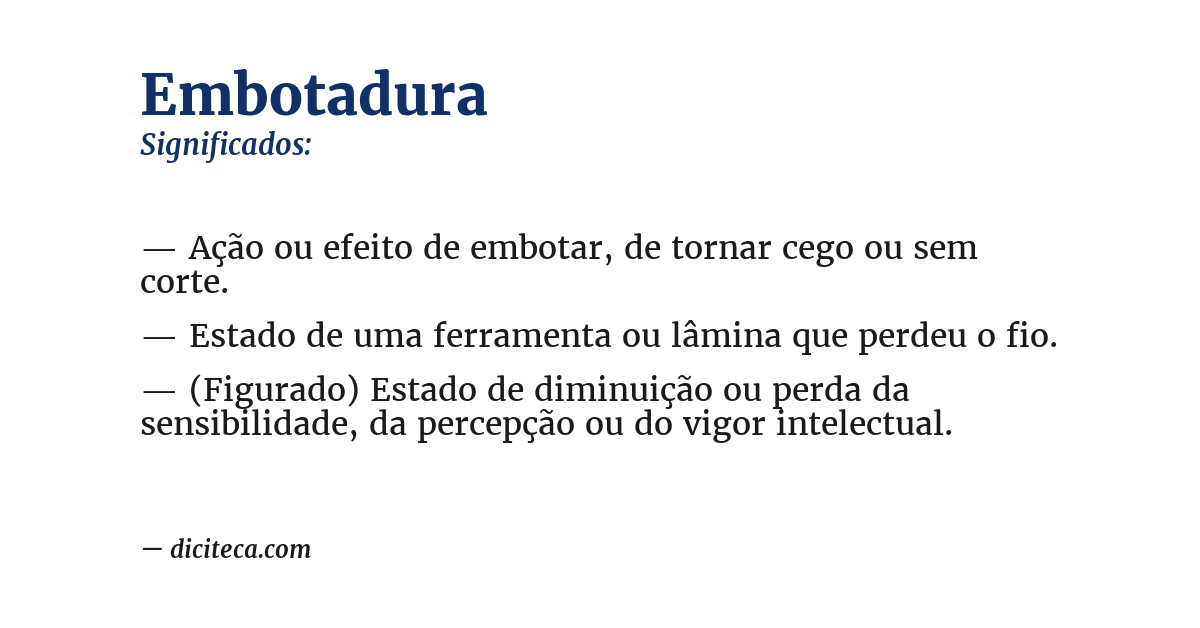 Significado de embotadura
