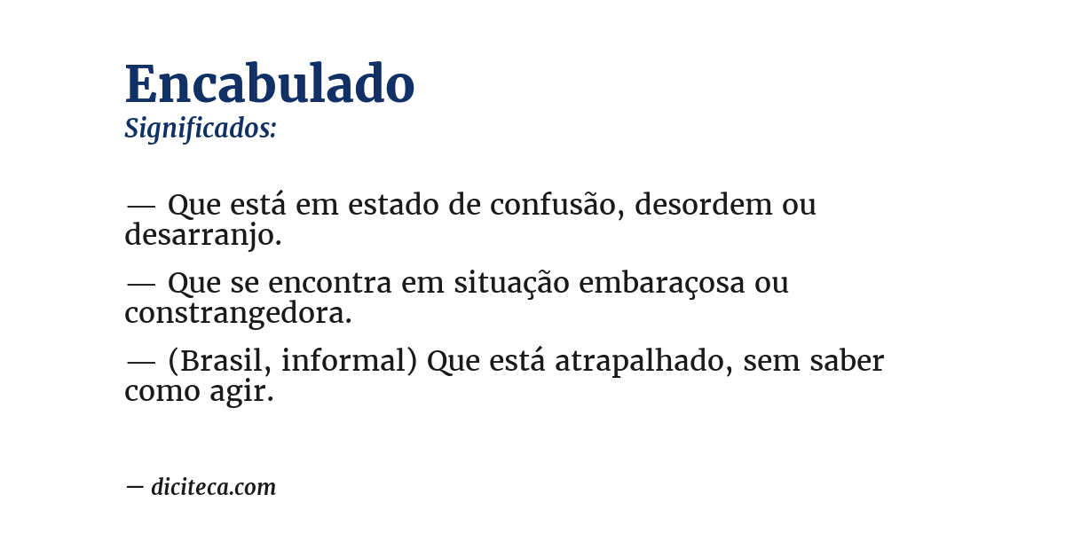 Significado de encabulado