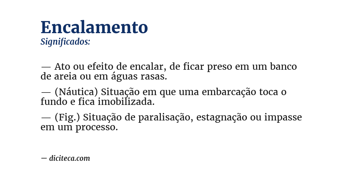Significado de encalamento