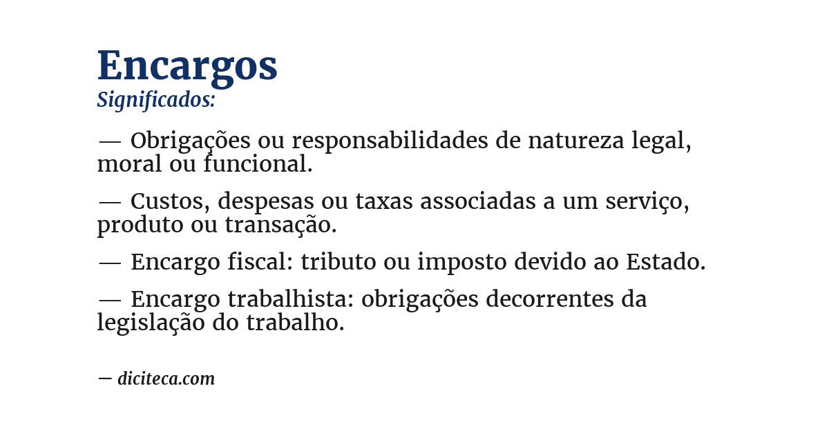Significado de encargos
