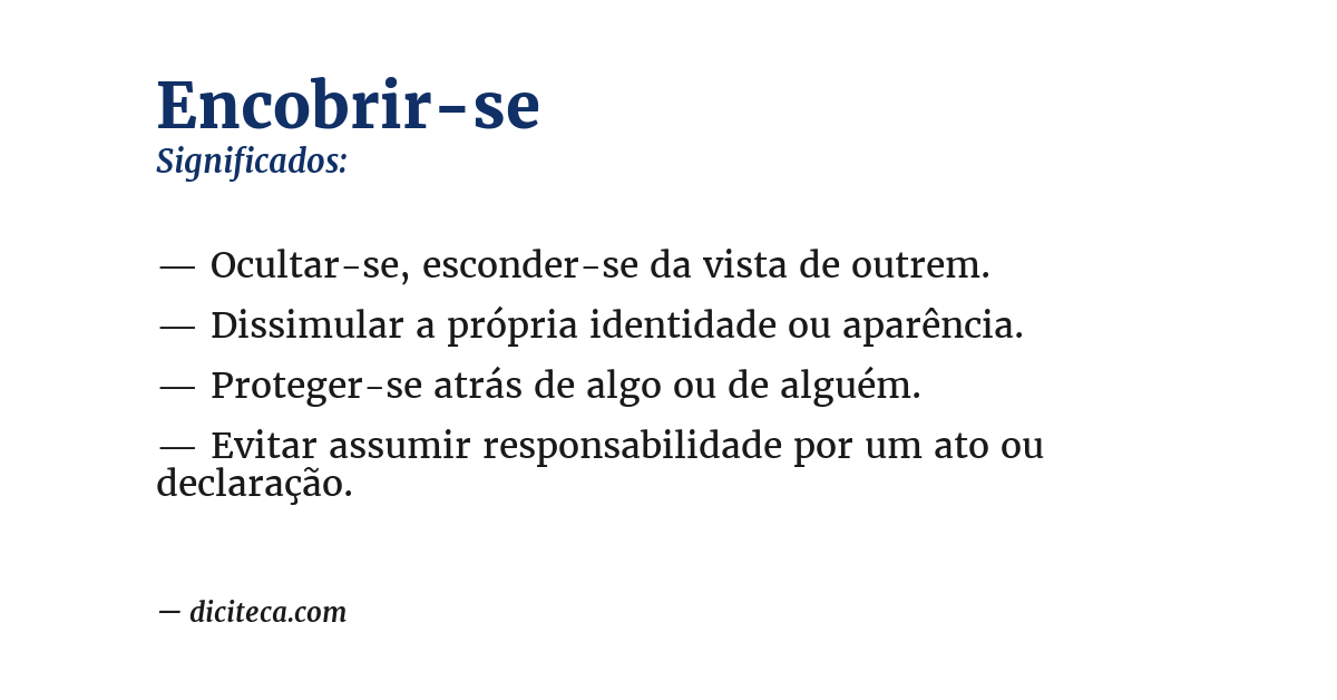 Significado de encobrir-se