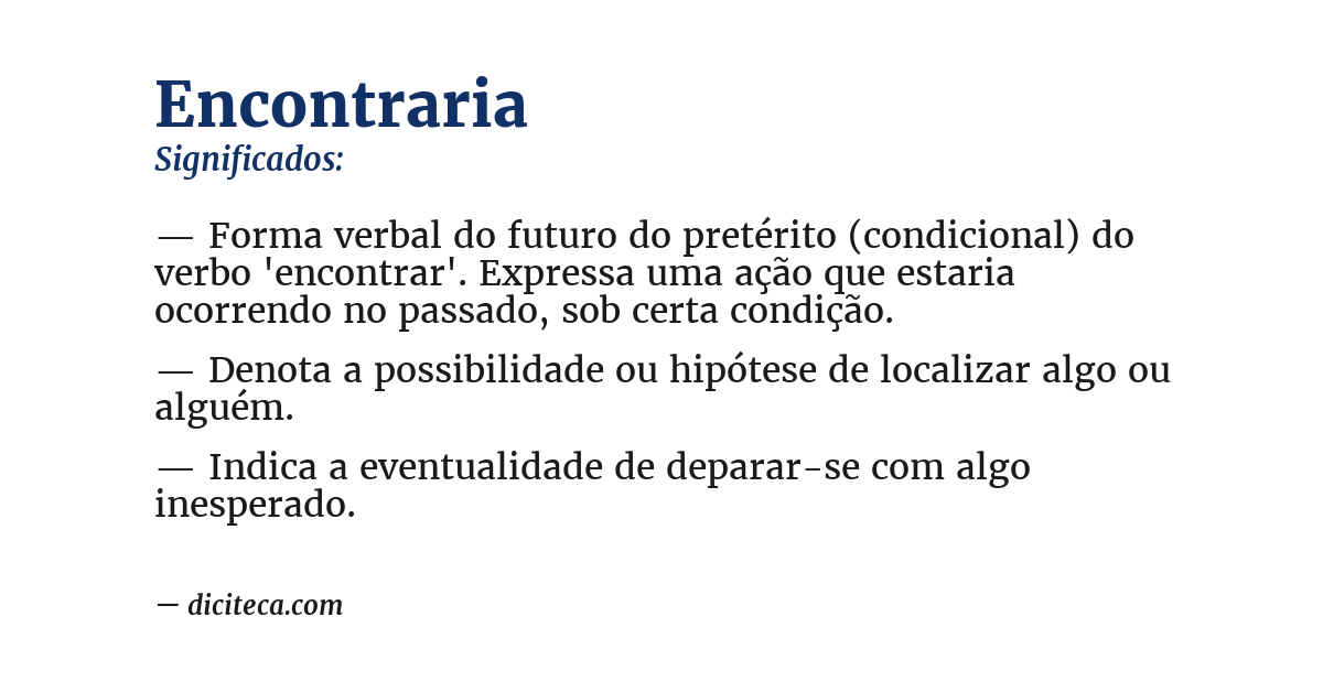Significado de encontraria