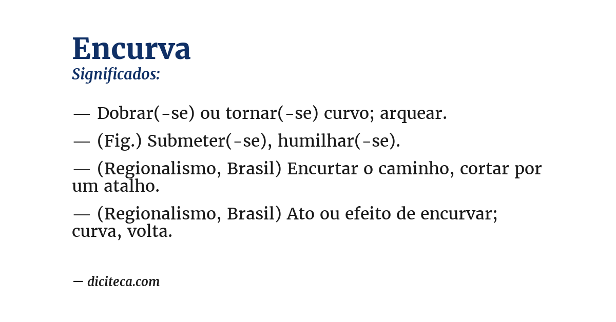 Significado de encurva
