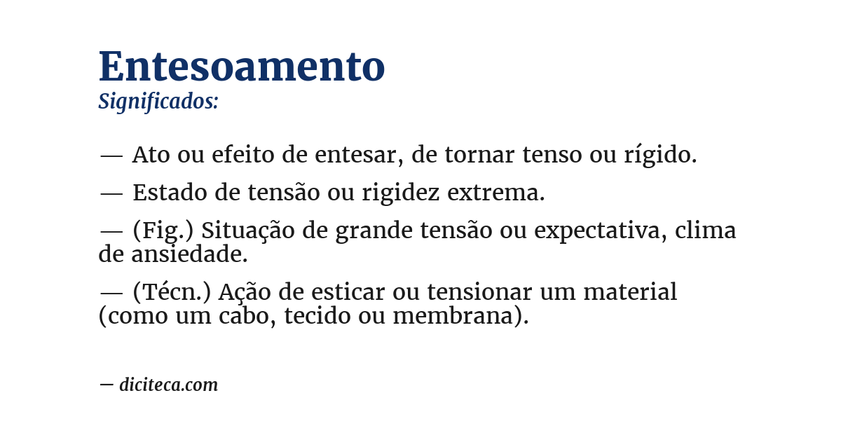 Significado de entesoamento