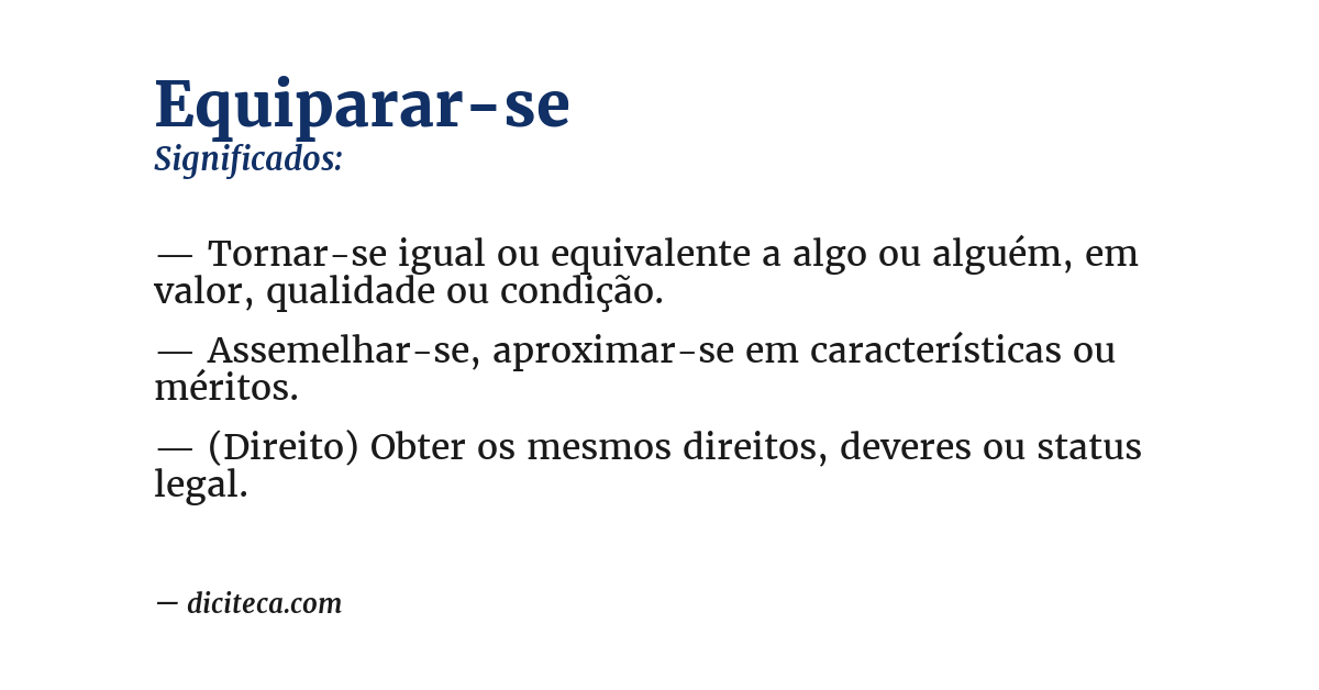 Significado de equiparar-se