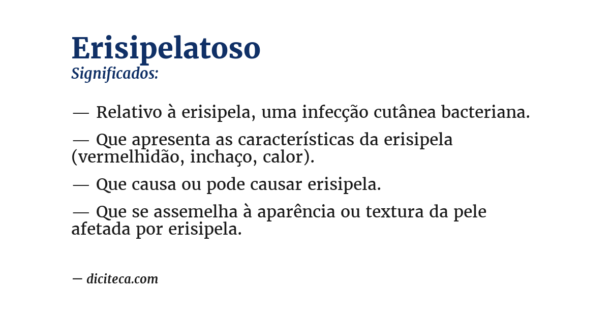 Significado de erisipelatoso