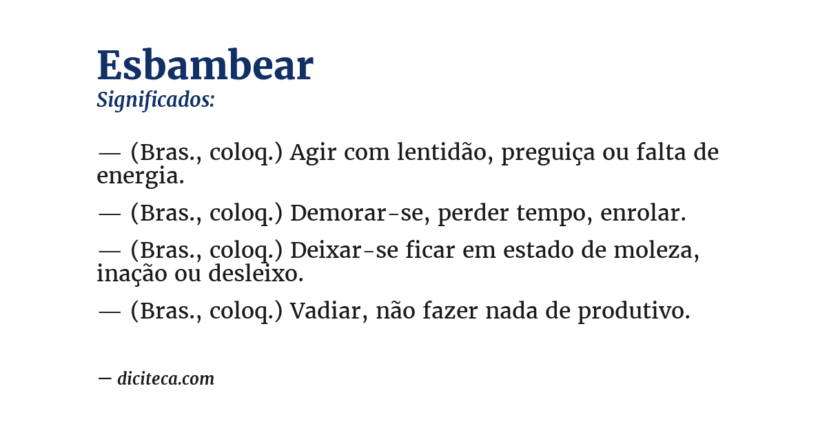 Significado de esbambear