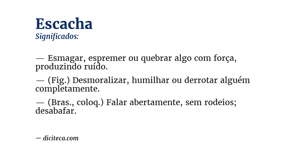 Significado de escacha