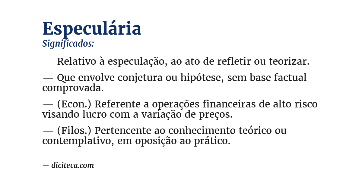 Significado de especulária
