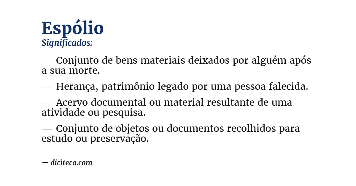 Significado de espólio
