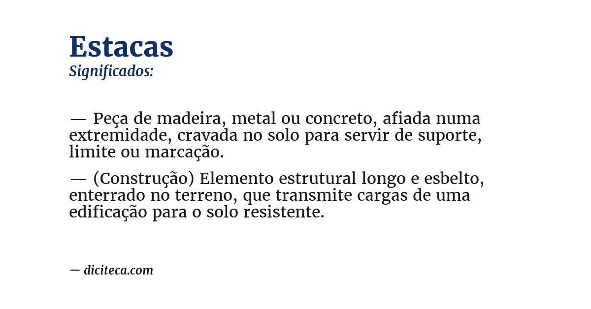 Significado de estacas