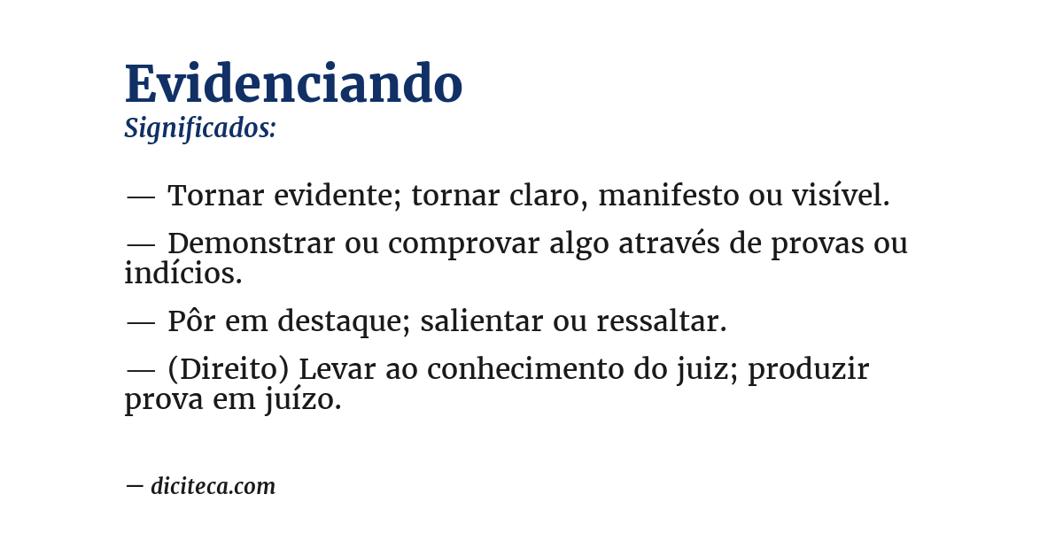 Significado de evidenciando