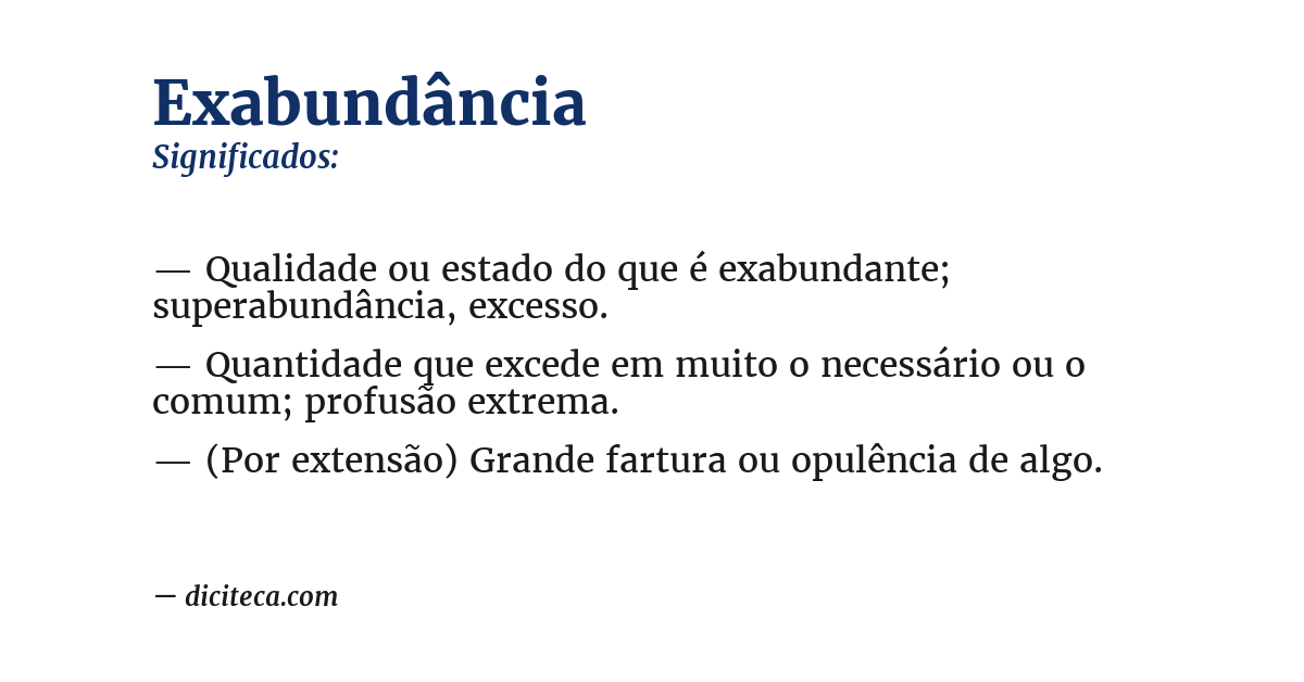 Significado de exabundância