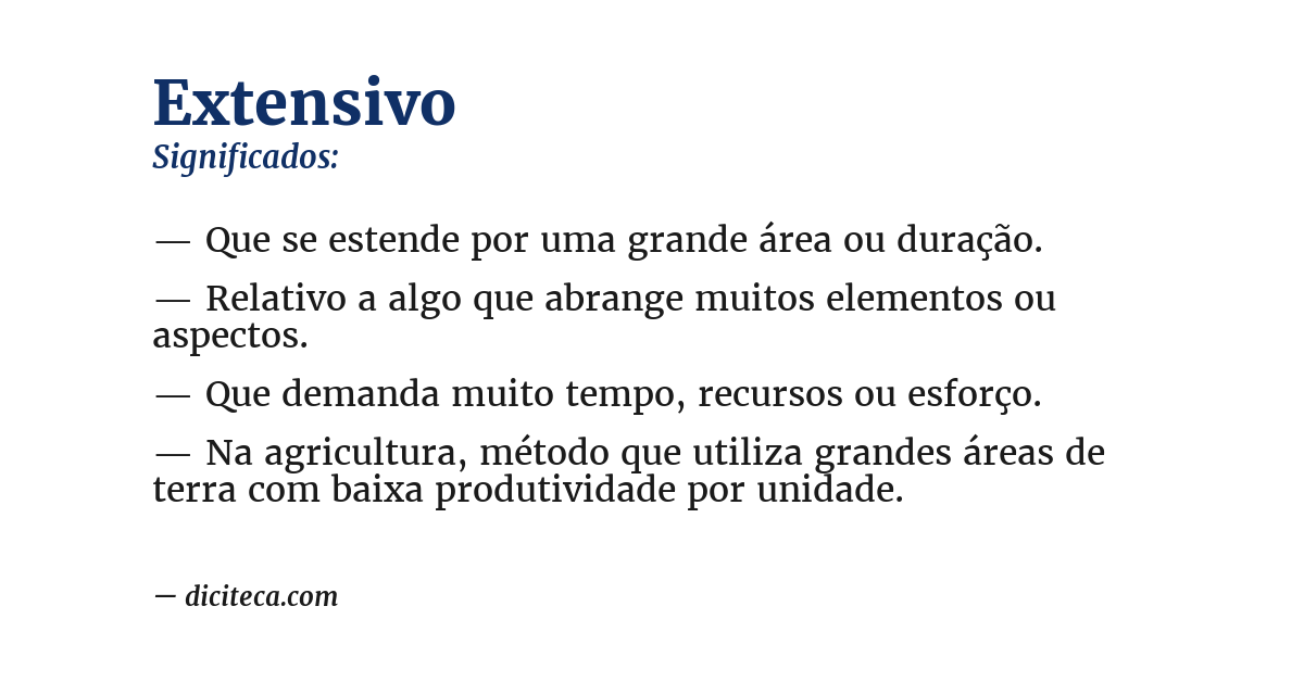 Significado de extensivo