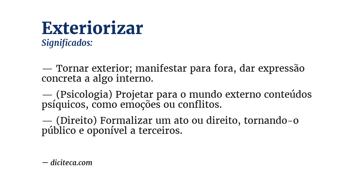 Significado de exteriorizar