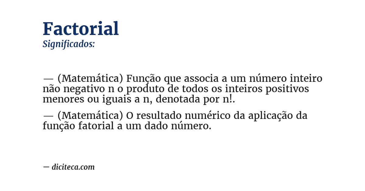 Significado de factorial
