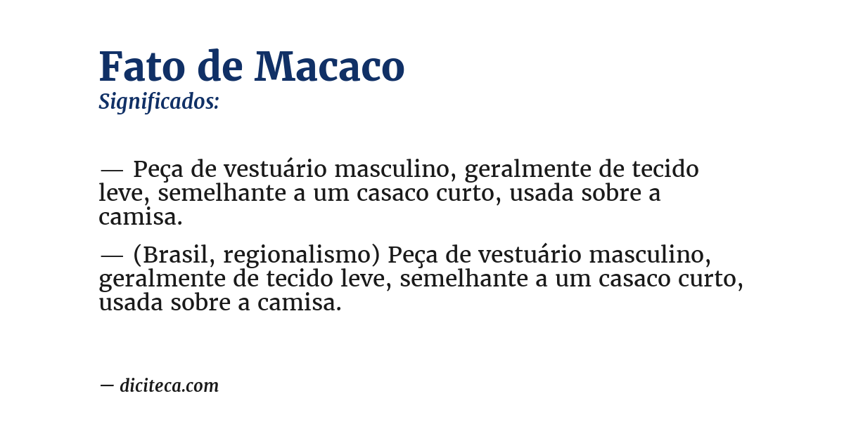Significado de fato de macaco