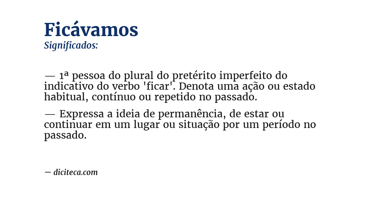 Significado de ficávamos