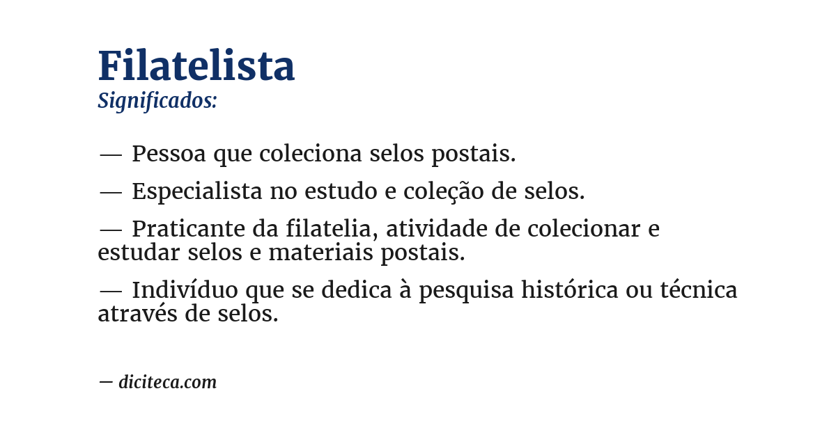 Significado de filatelista