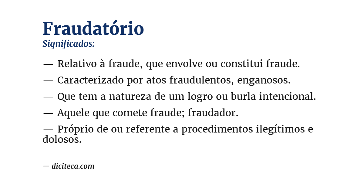 Significado de fraudatório