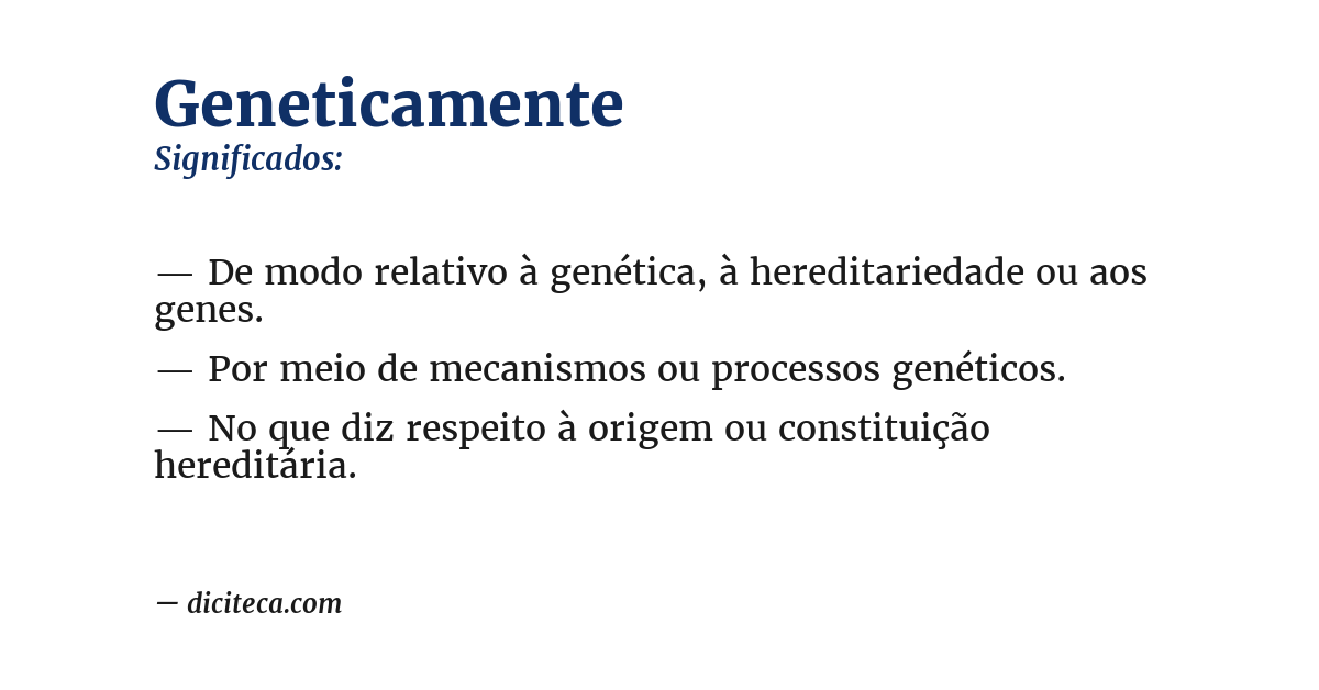 Significado de geneticamente