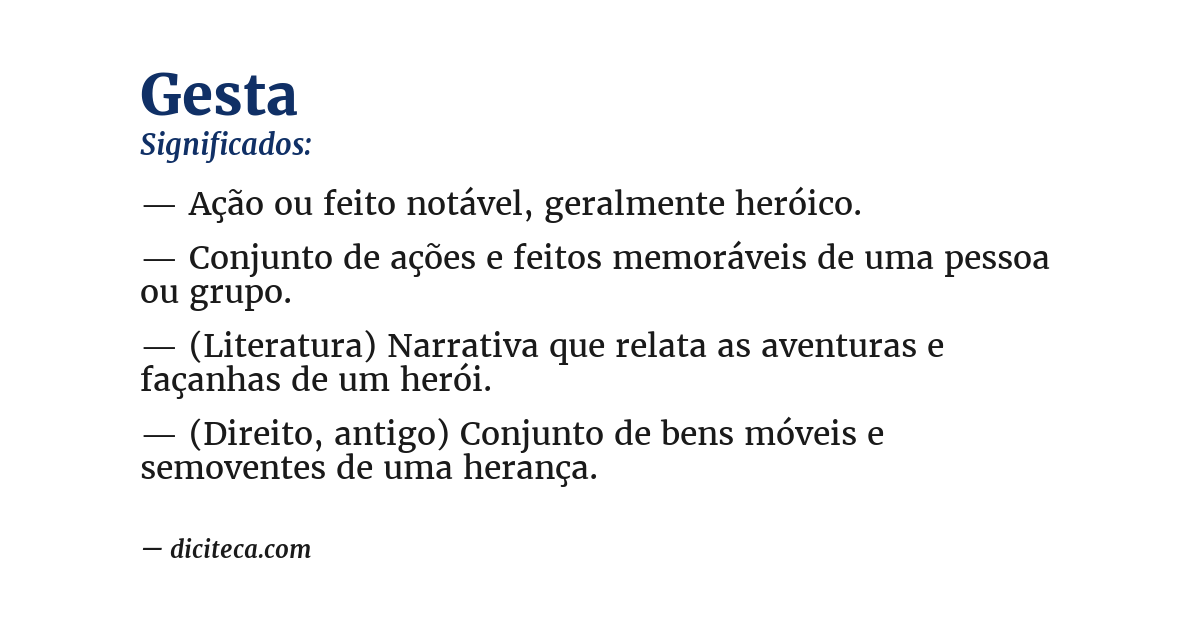 Significado de gesta
