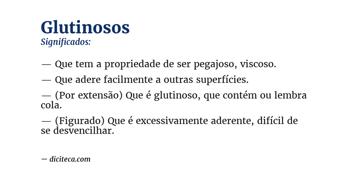 Significado de glutinosos