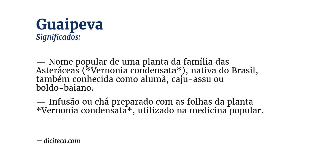 Significado de guaipeva