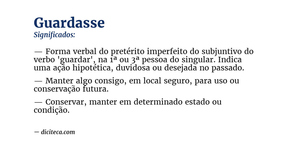 Significado de guardasse