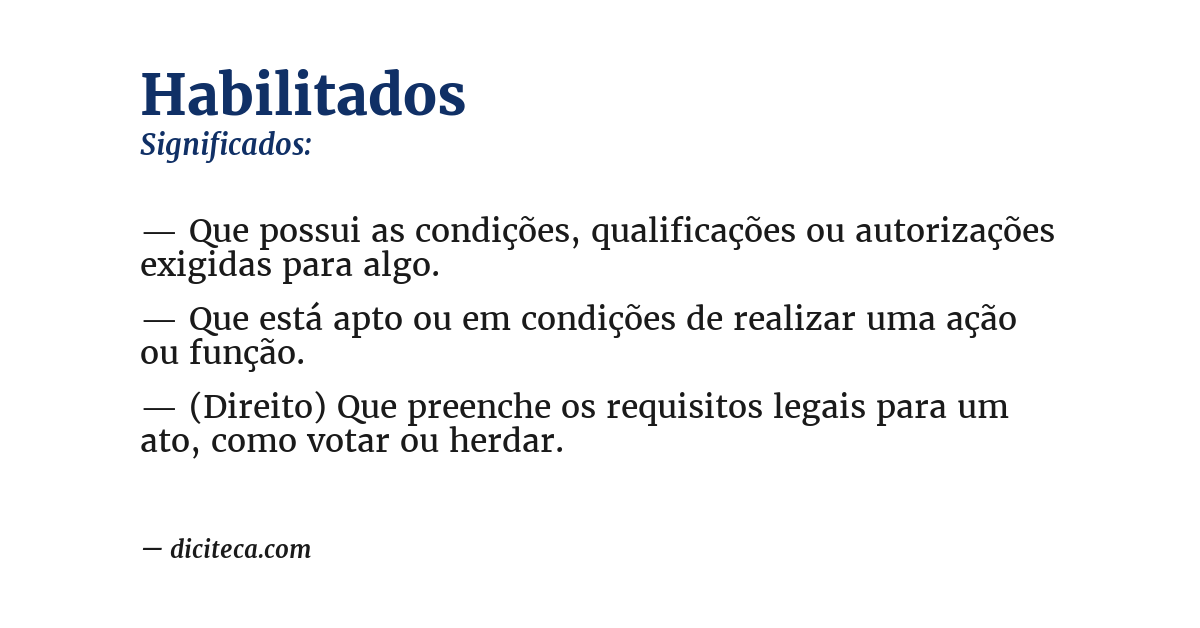 Significado de habilitados