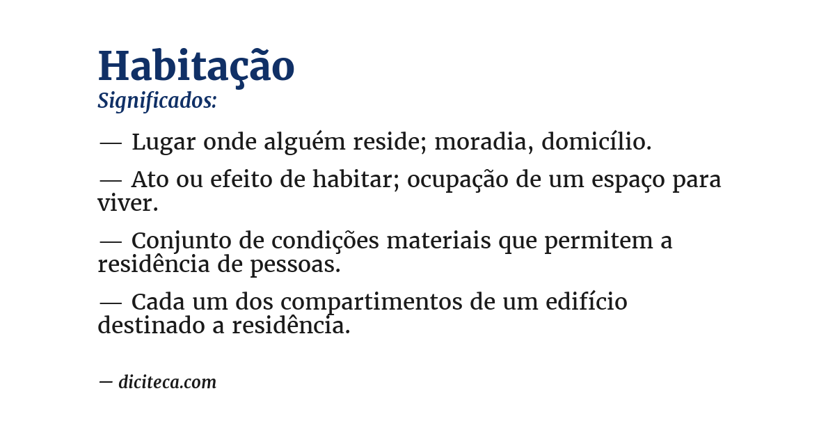 Significado de habitação