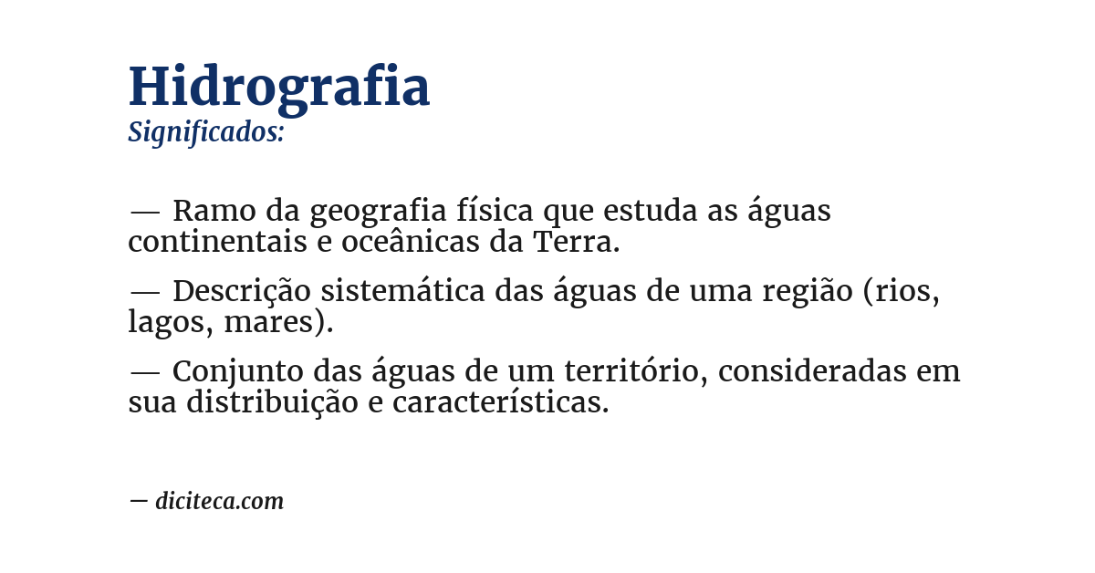 Significado de hidrografia