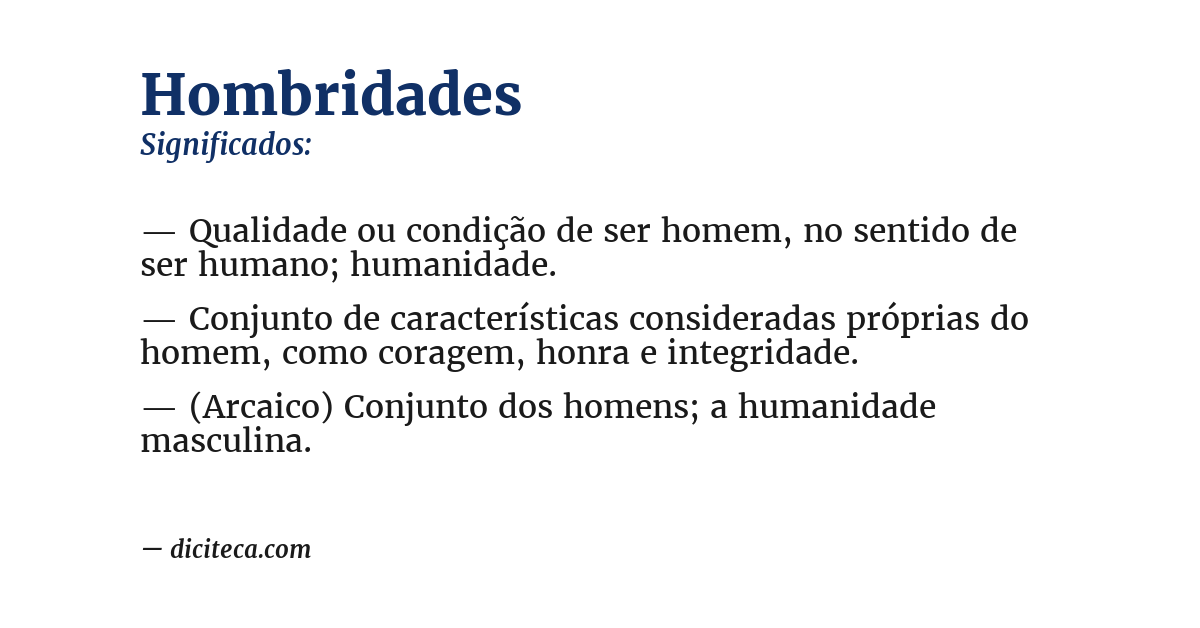 Significado de hombridades
