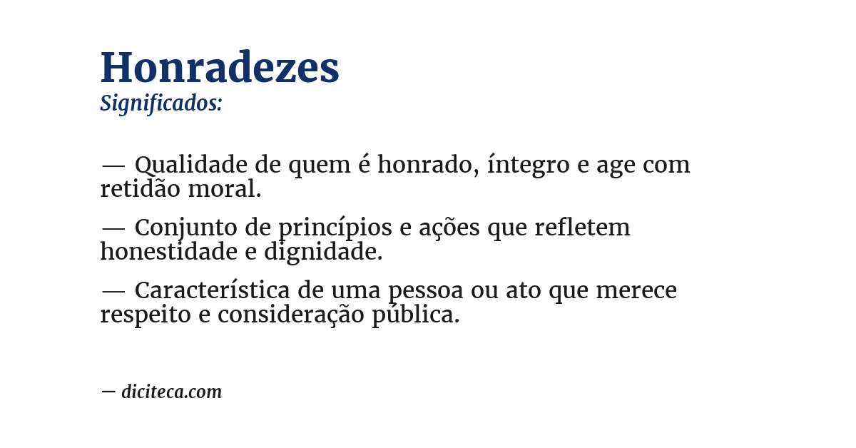 Significado de honradezes