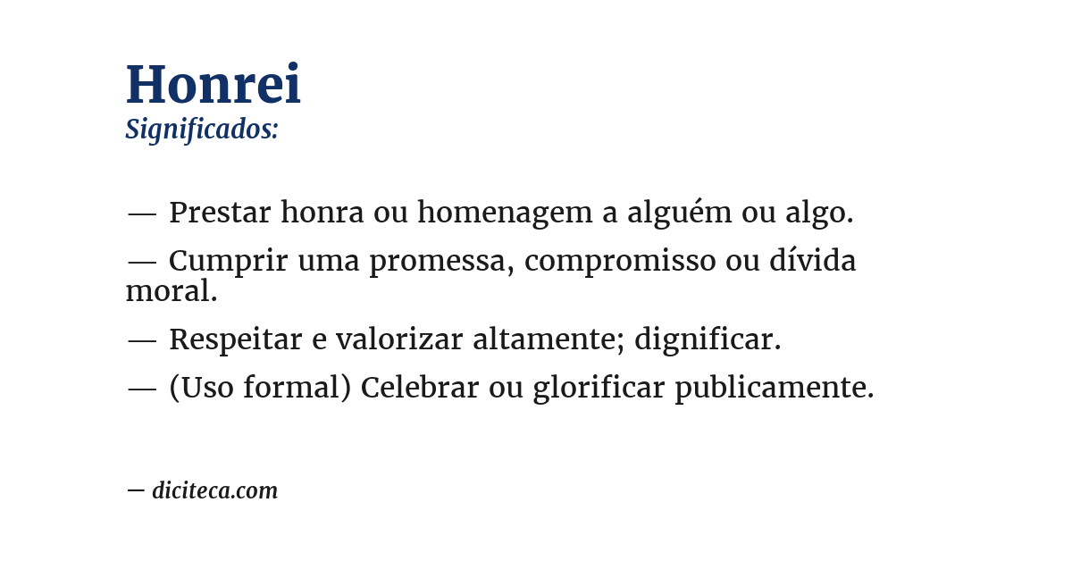 Significado de honrei