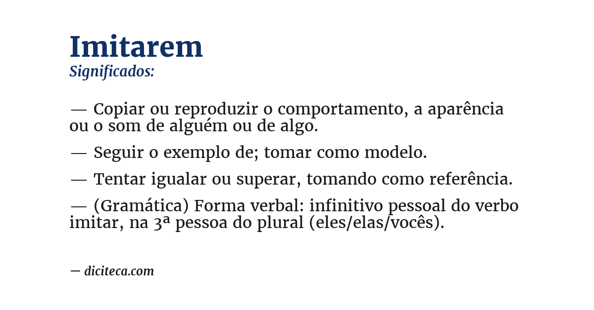 Significado de imitarem