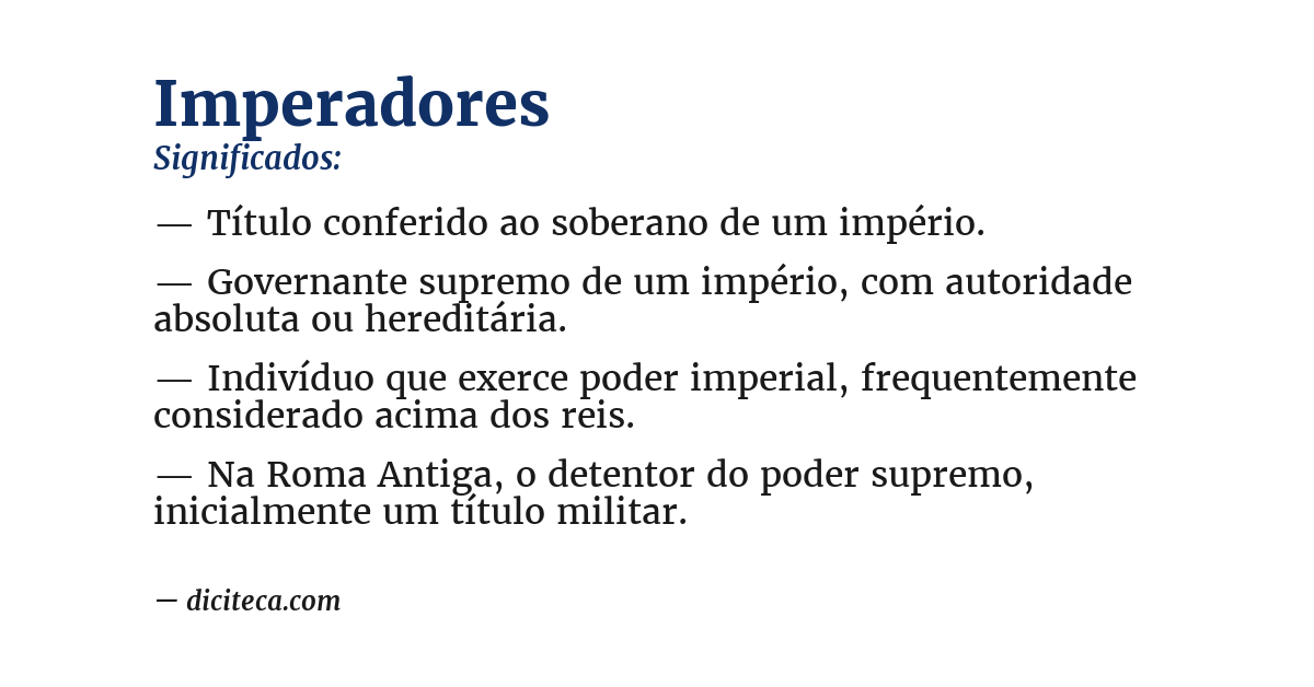 Significado de imperadores