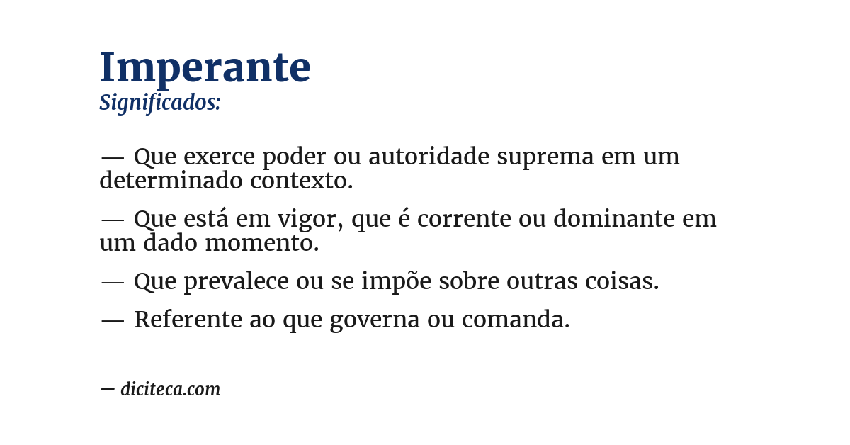Significado de imperante