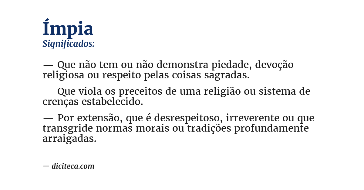 Significado de ímpia