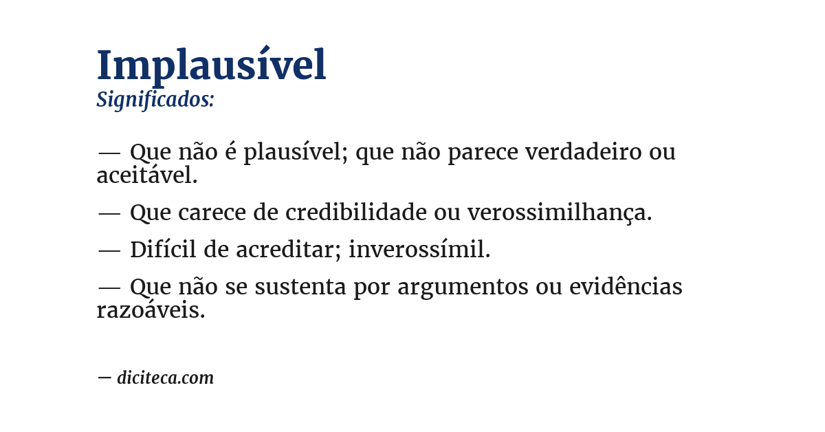 Significado de implausível
