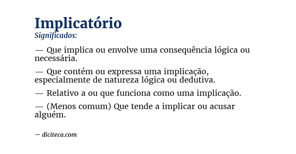 Significado de implicatório