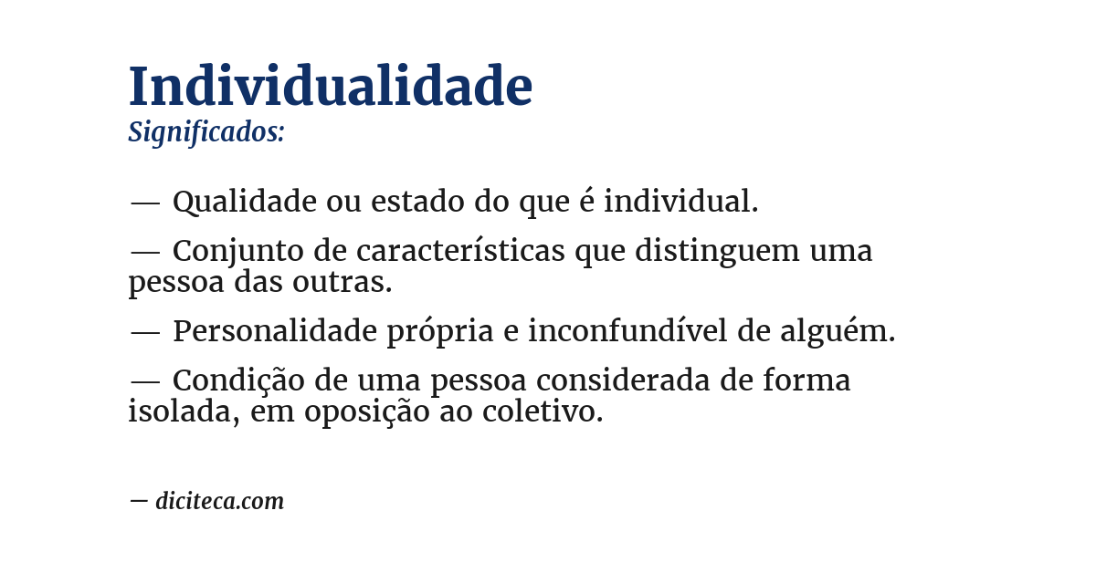 Significado de individualidade