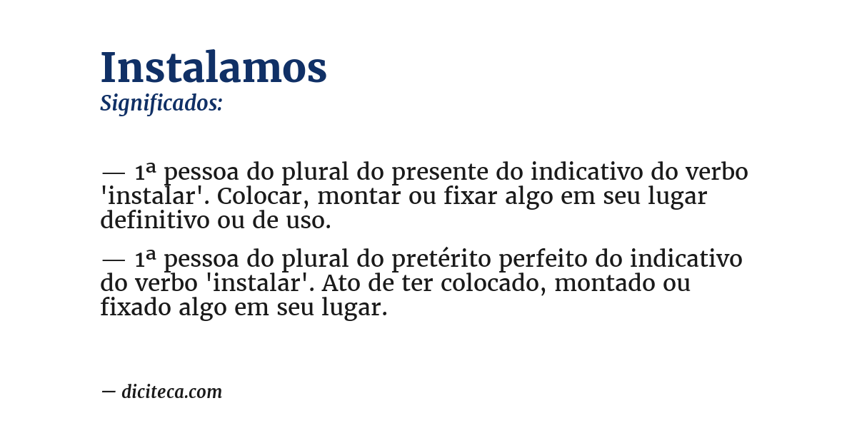 Significado de instalamos