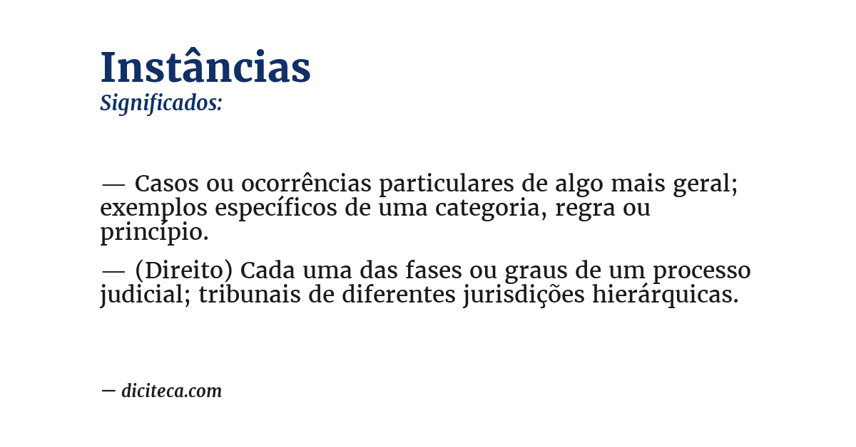 Significado de instâncias