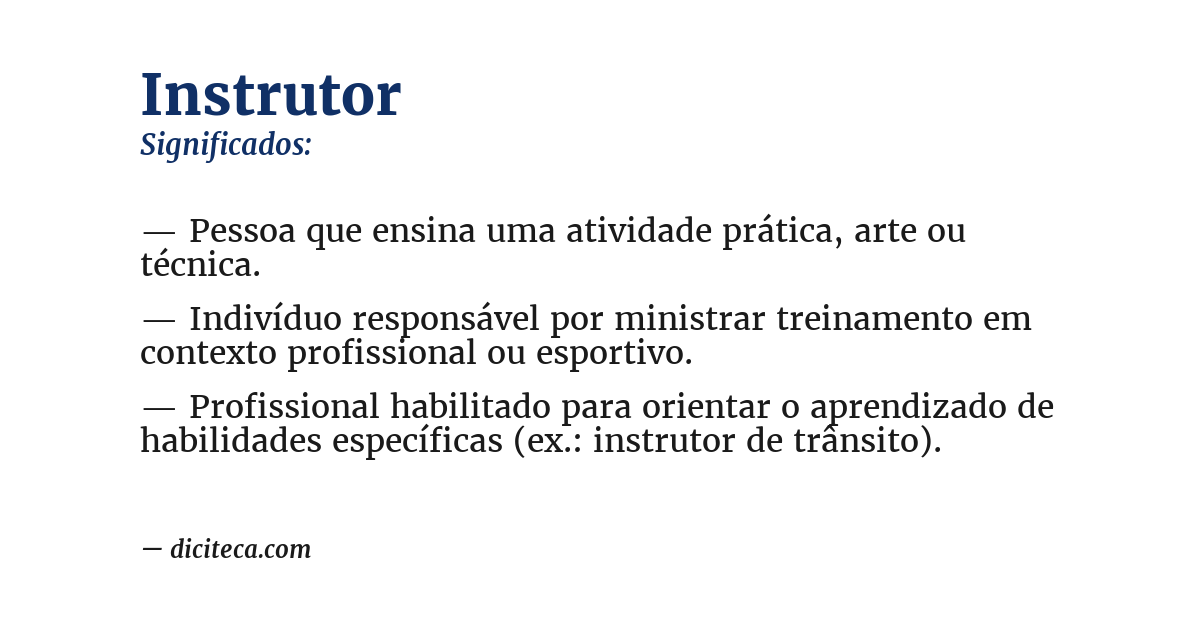 Significado de instrutor