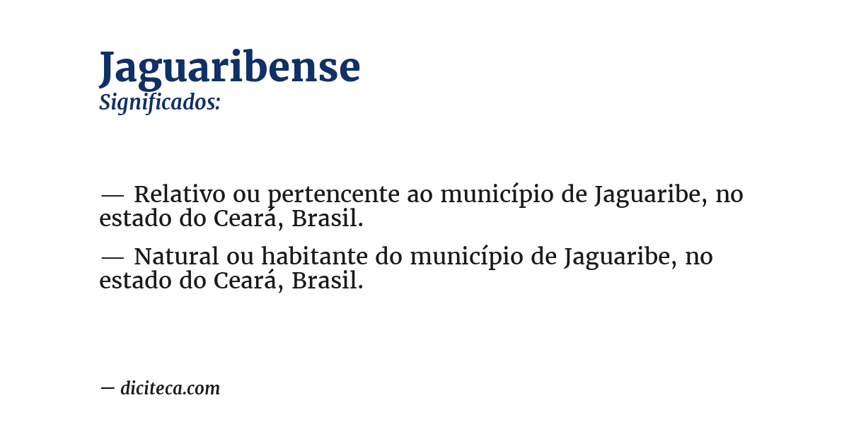 Significado de jaguaribense